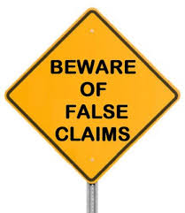 Beware of false claim sign